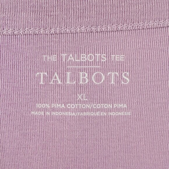 Talbots Tee Pima Cotton Lilac T-Shirt Scoop Neck Casual Y2K 90s Cottagecore SzXL - Picture 4 of 6